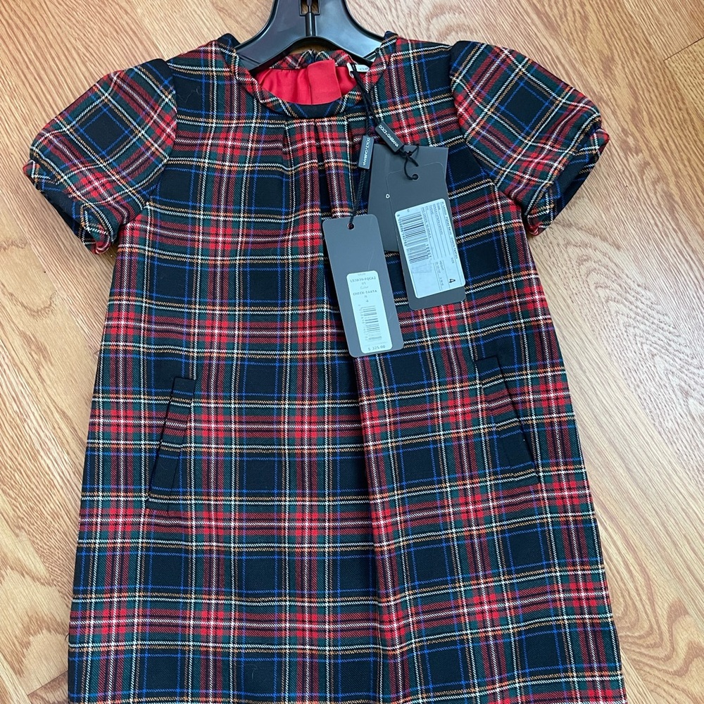 NWT* HIGH END Super Cute Dolce and Gabbana Check-Tarta print kids dress sz 4T